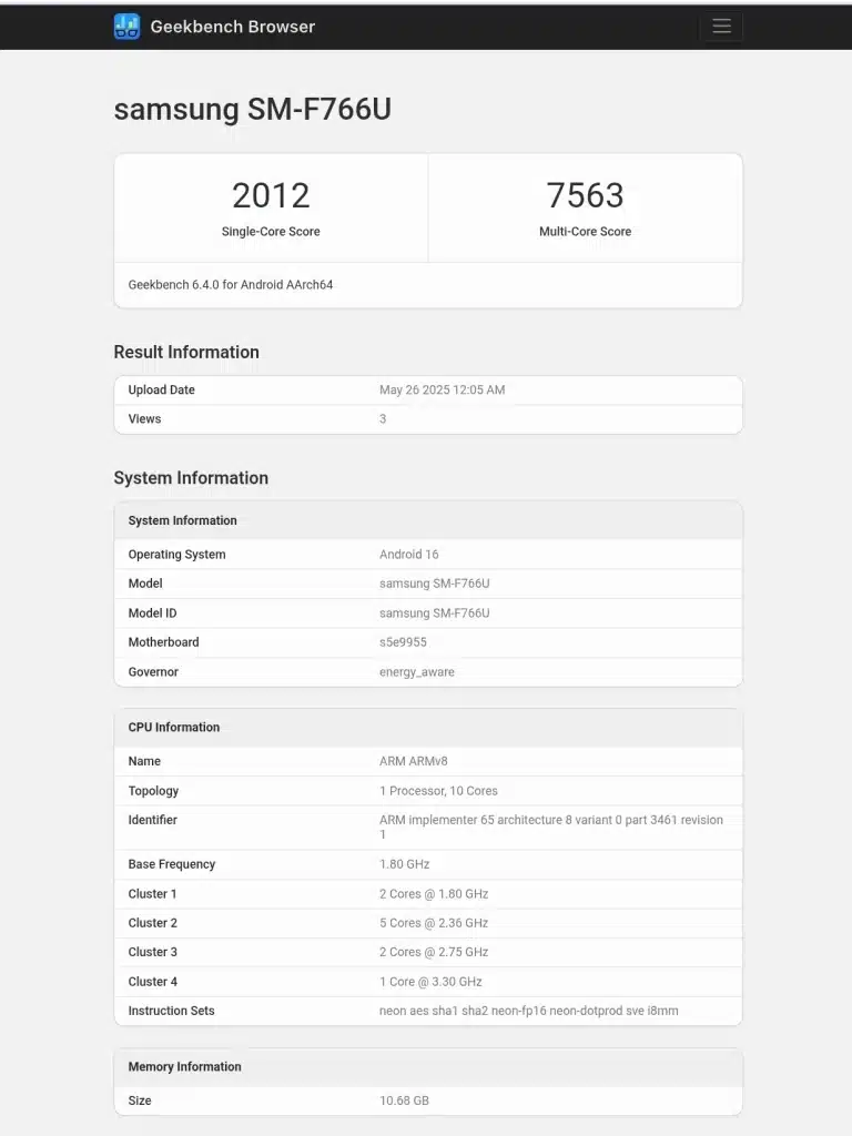 Exynos 2500 в Geekbench: Колко мощен е новият 3nm чип на Samsung? 2 Exynos 2500 Geekbench