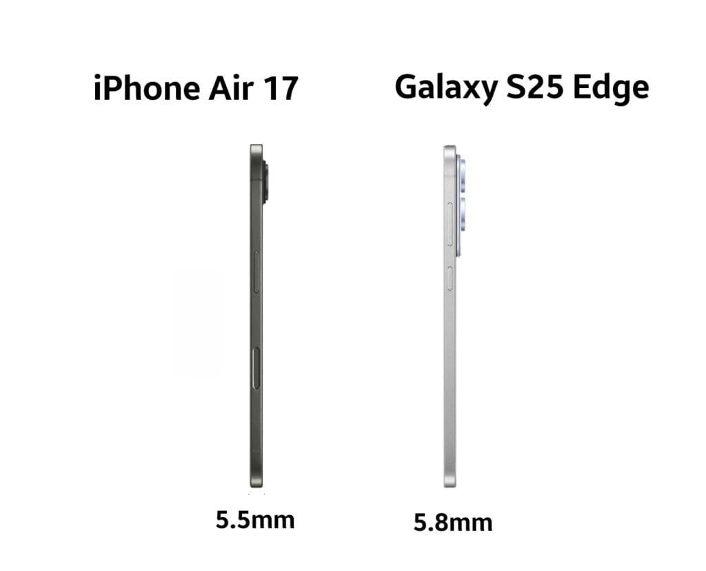 galaxy s25 edge vs iphone 17 air