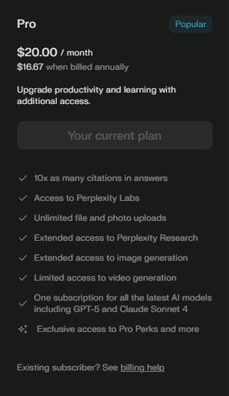 Perplexity AI абонамент