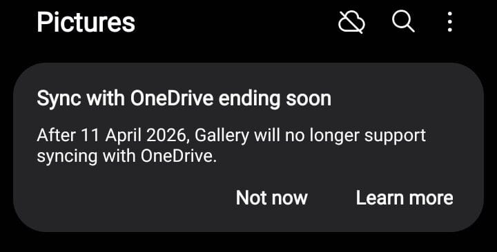 Samsung Gallery sync with OneDrive