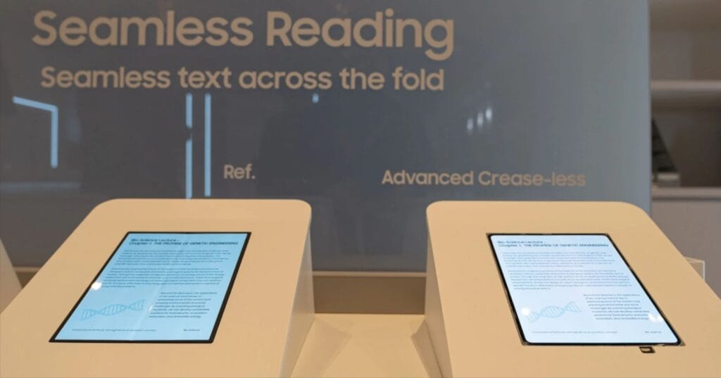 Дисплей без гънка на екрана, който ще бъде използван в Galaxy Z Fold8.