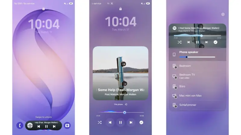 музикалният плеър в One UI 9