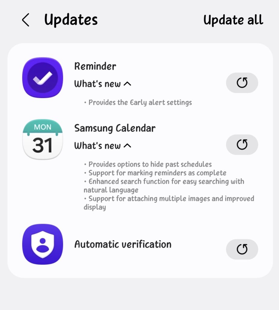 Samsung Календар