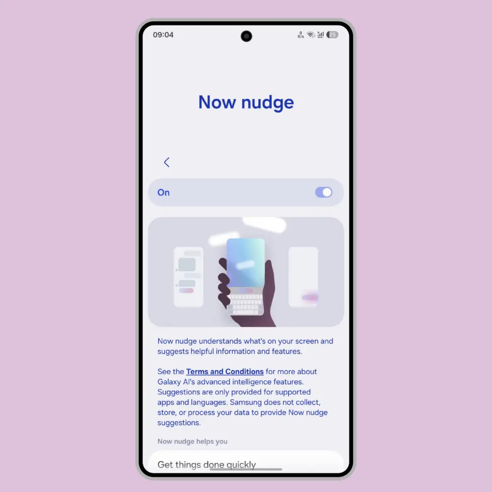 Galaxy S25 получава Now Nudge с последните билдове на One UI 9 2 Now Nudge
