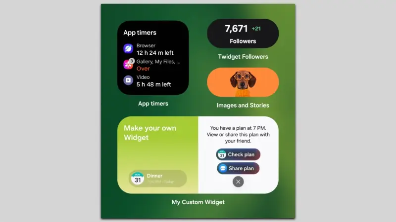 Персонализирани уиджети с информация от различни приложения в One UI 9.5