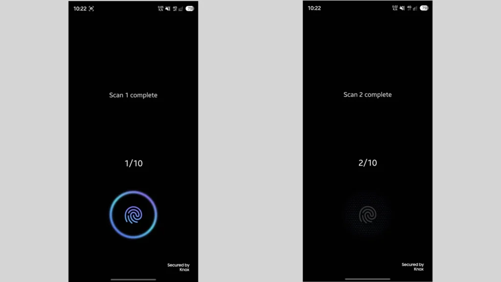 Анимация при скенера за пръстови отпечатъци в One UI 9.5.