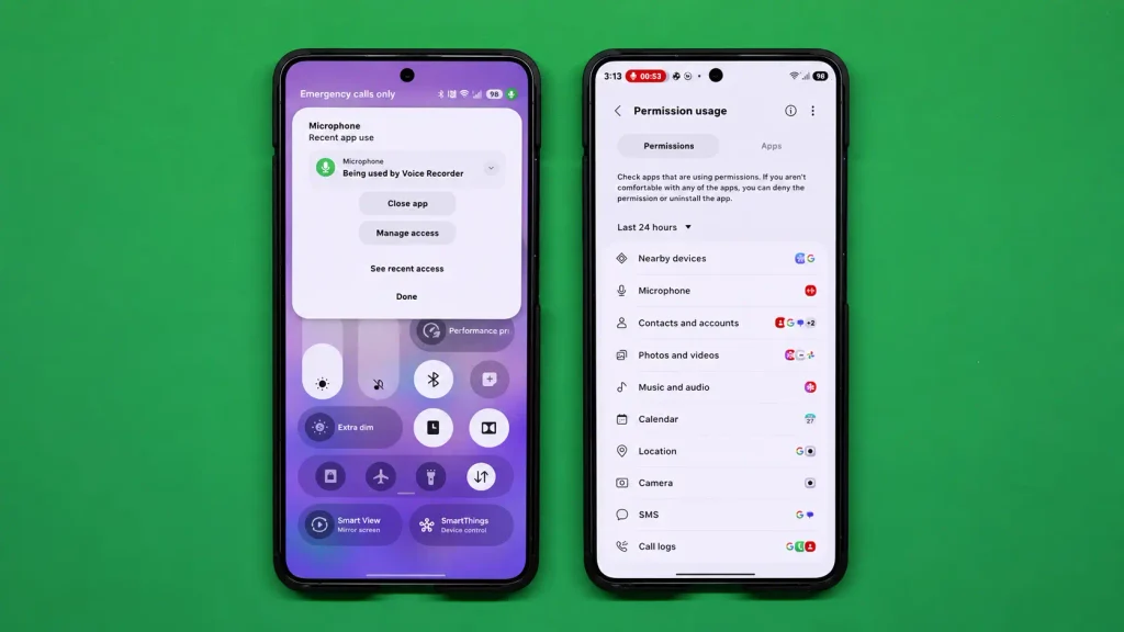One UI 9 mikrofon i razreshenia