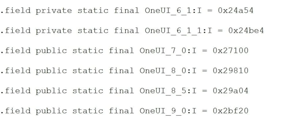 one ui 9 code