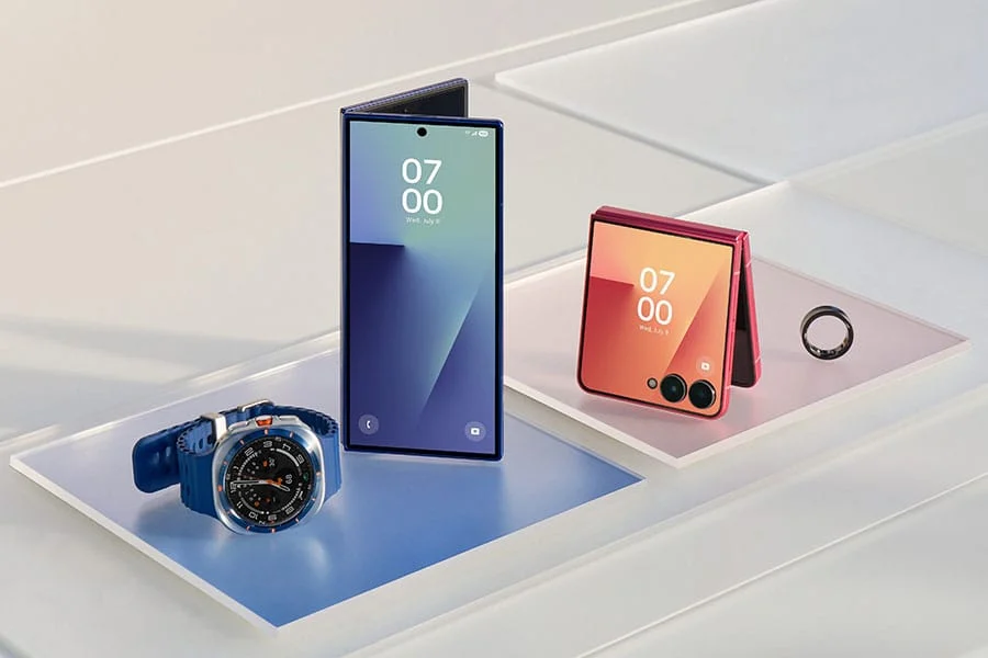 Изображение на Galaxy Z Fold7, Z Flip7, Galaxy Ring.