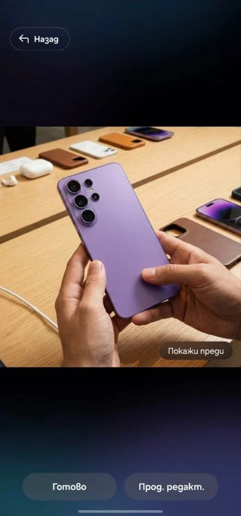 Galaxy S23 Ultra с One UI 8.5 - редакция на изображения в галерията.